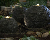 Photo of Aquascape Medium Stacked Slate Sphere Fountain Kit  - Aquascape USA